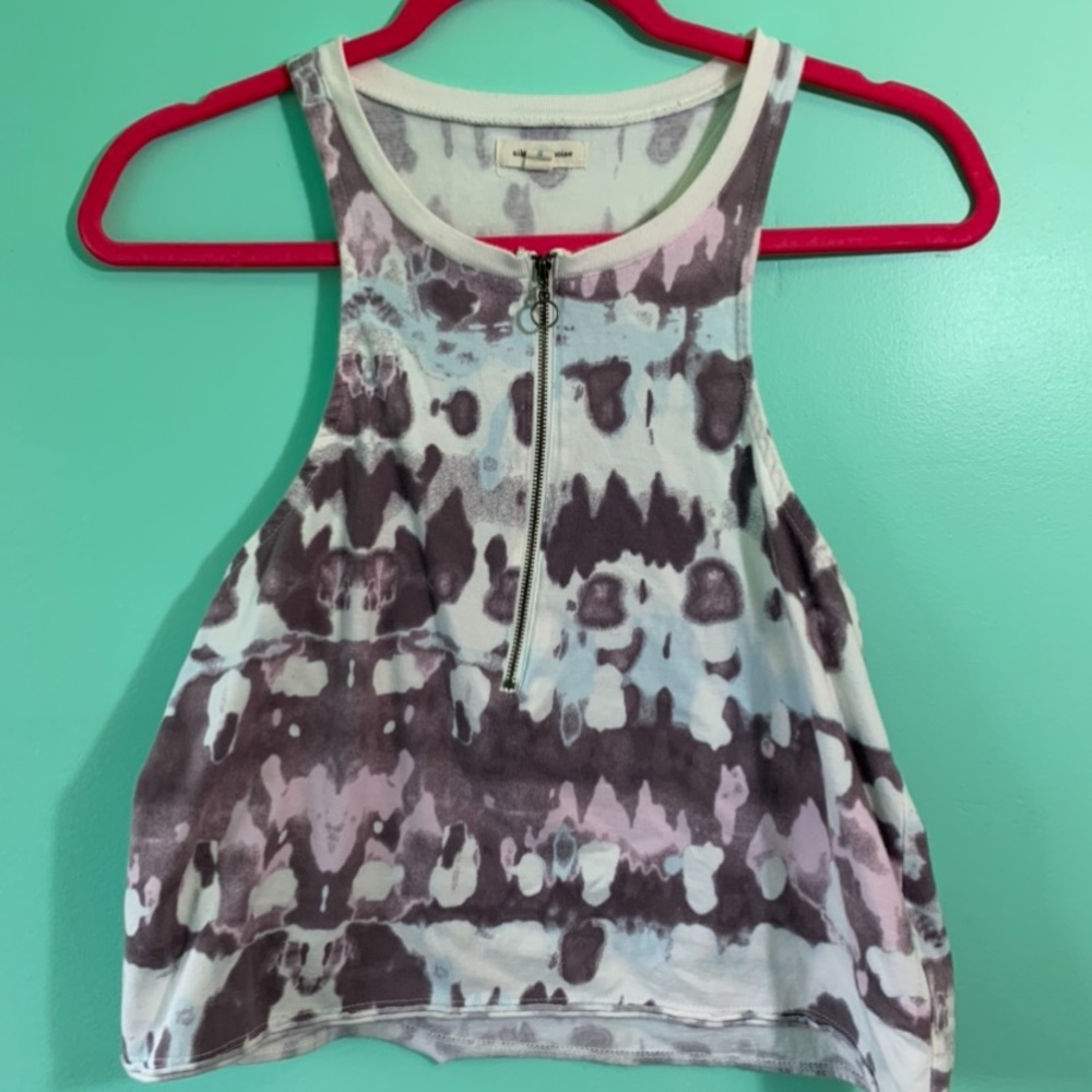 Racerback zip up tank top